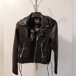 Vigoss Women's Dark Leather Moto Jacket